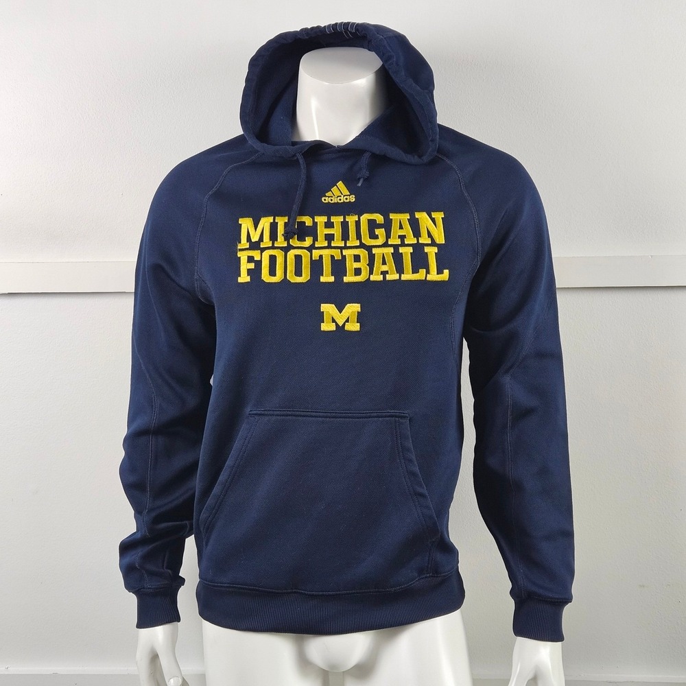 Adidas Michigan Football 2012 Mens Navy Blue Embroidered Hooded Sweatshirt S